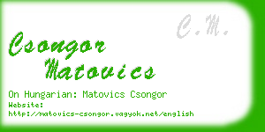 csongor matovics business card